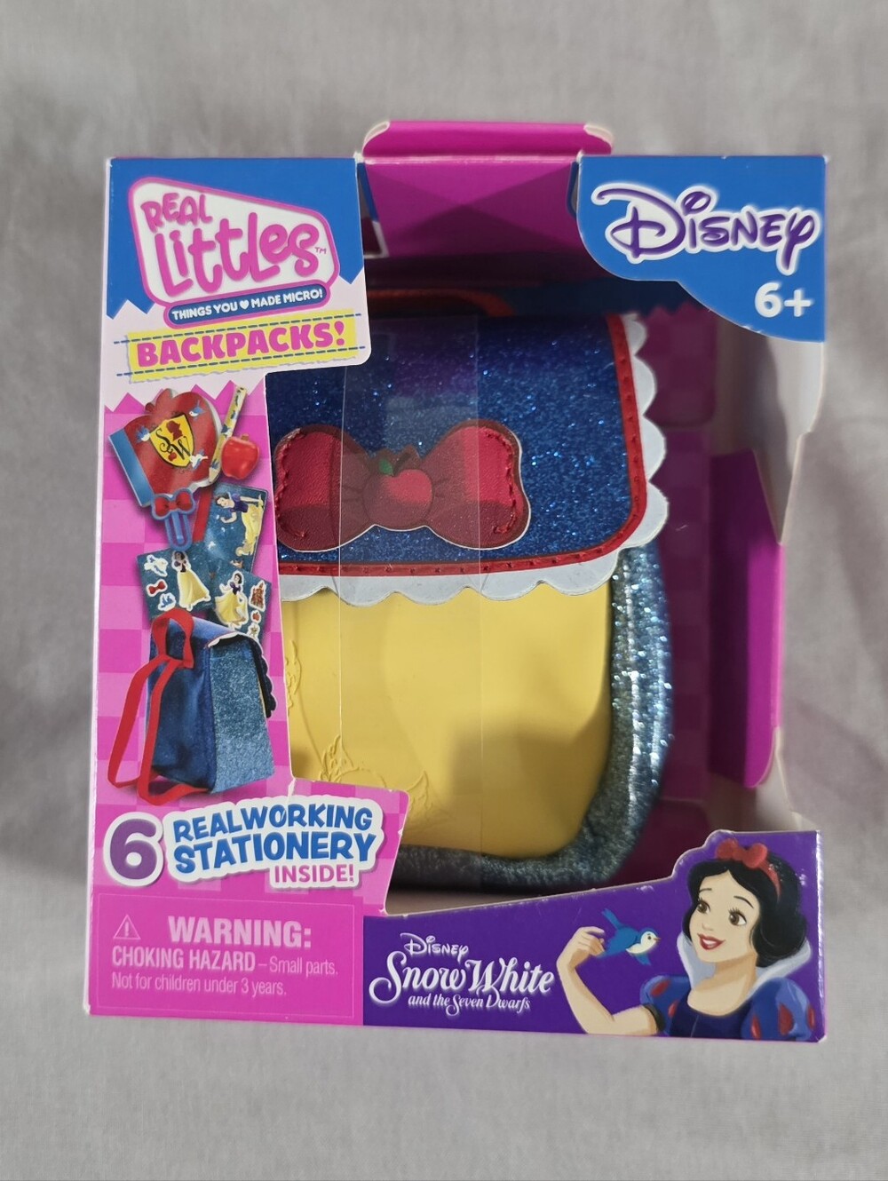 NEW Disney Snow White Real Littles Backpacks 6 Real Working Stationery